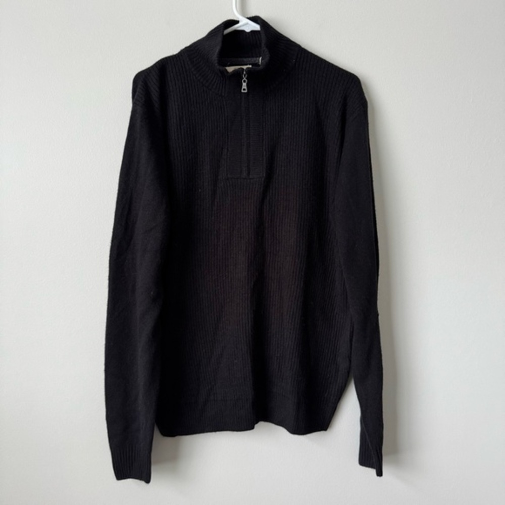 Weatherproof Vintage‎ Black Quarter Zip Acrylic Sweater